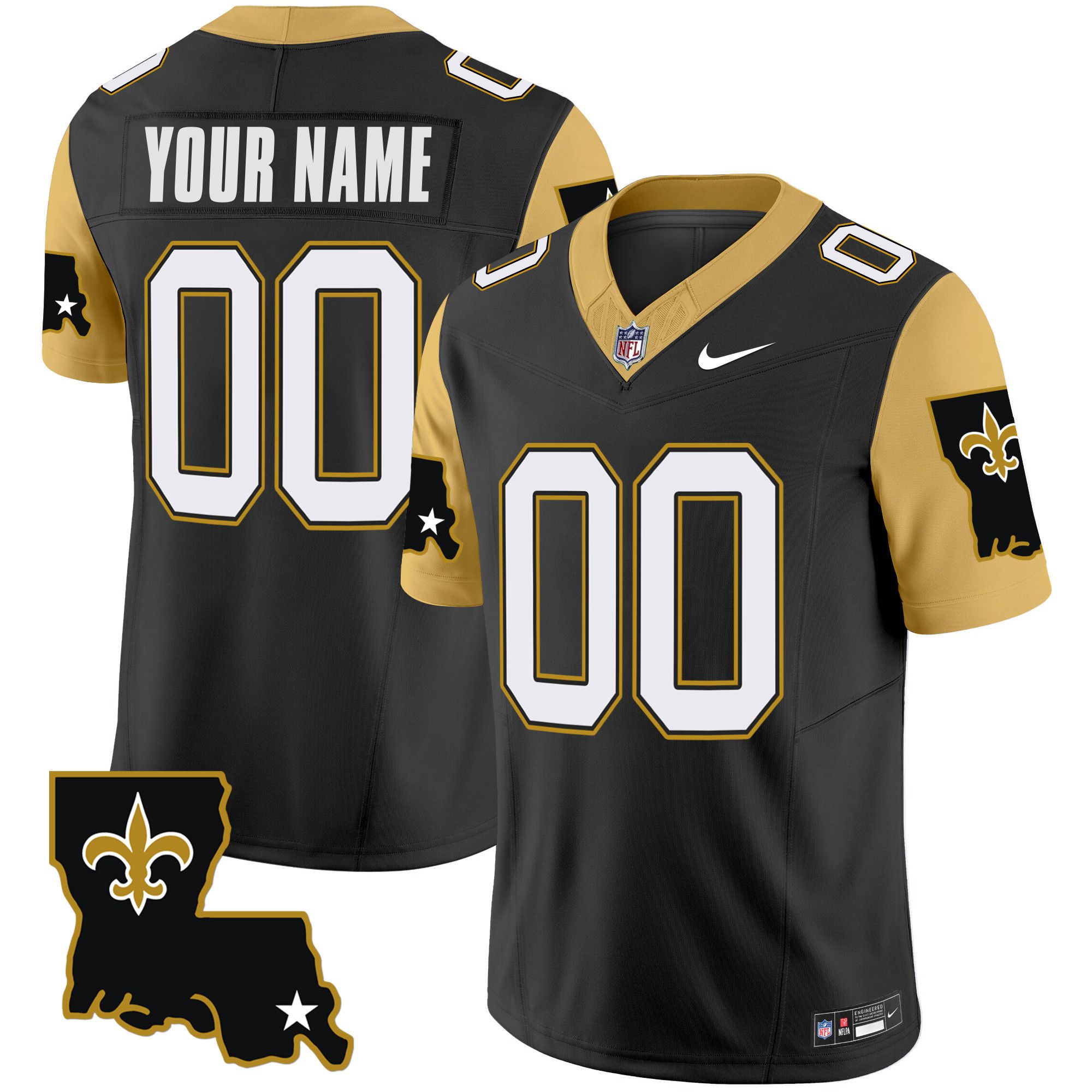 Men New Orleans Saints Black 2024 Nike 1987 Legacy Vapor Limited Custom NFL Jersey V2